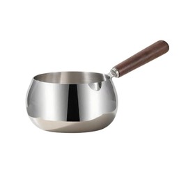 IMEEA Milk Butter Warmer Pot 16.9oz SUS304 Stainless Steel Sauce Pot with Wooden Handle for Heating Milk, Melting Butter, Warming Sauces