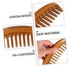 Baluue 1pc Sandalwood Wide Tooth Massage Comb Hand-carved Anti-static for