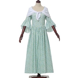 GRACEART Pioneer Woman Costume Colonial Prairie Dress for Women 100% Cotton
