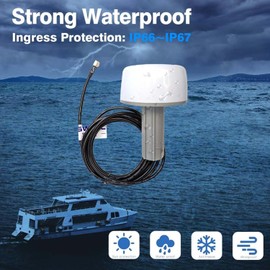 Maswell Marine GPS External Antenna - 1575.42MHz 42±2dB, SMA with TNC BNC Adapter Compatible with NMEA 0183 Garmin GPSMAP MAP NavTalk StreetPilot Furuno Matsutec Trimble Encoder Fishfinder Echo