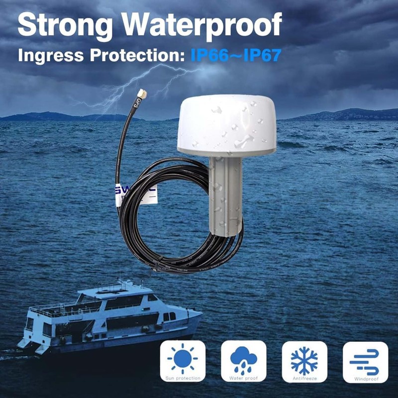 Maswell Marine GPS External Antenna - 1575.42MHz 42±2dB, SMA with