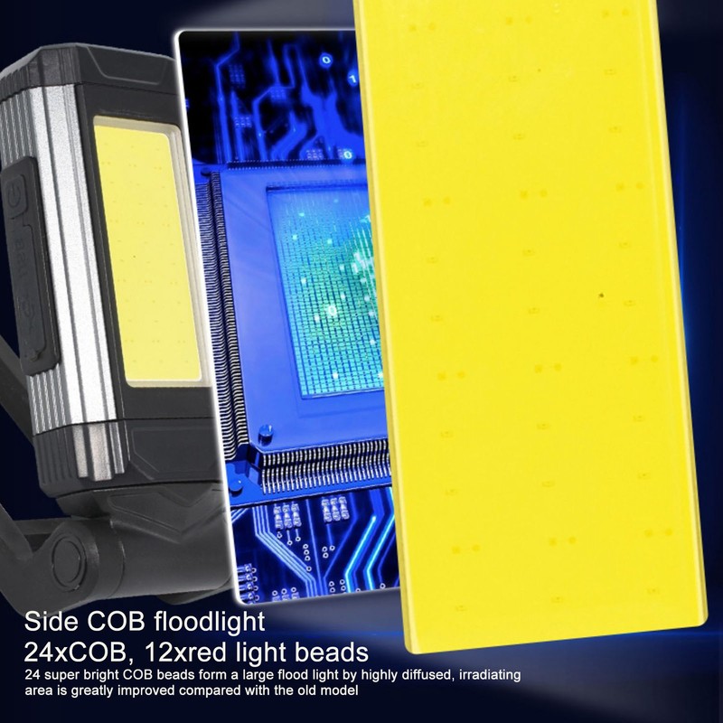 COB Work Light Magnetic USB Rechargeable LED Flashlight Camping Light