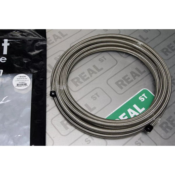 Vibrant -6 AN Stainless Steel Braided Flex Hose with PTFE