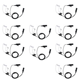 Klykon Covert Acoustic Tube Two Wire Earpiece Headset Mic PTT for Motorola Radio XPR3500 XPR3000 XPR3300 XPR3300e XPR3500e walkie Talkie 10 Pack