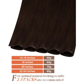 Sunny Hair Genius Weft Sew in Hair Extensions Real Human Hair Brown Genius Weft Hair Extensions Human Hair Hand Tied Hair Extensions For Women Brown Human Hair Bundles Straight Hair 20 Inch 70G