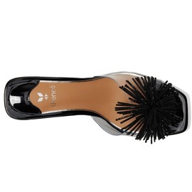 J. Renee Women's Ozara Heeled Sandal, Clear/Black, 9