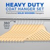 SereneLife Solid Wooden Hangers, Mega Pack, 50 Pieces Hangers for
