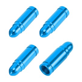 VekAuto 4 Pcs Tire Valve Stem Caps, 32x10MM Car Wheel Valve Cap Universal for Car Bike Motorcycle Anti Crash Aluminum Alloy Sky Blue Tyre Valve Stem Cover Valve Dust Cap Tire Valve Cap