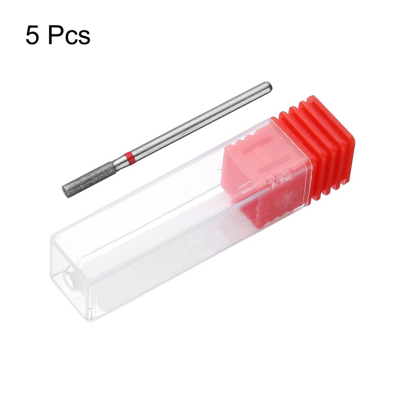 sourcing map 5pcs 200-230 Grits Diamond Grinding Bit 2.5mm Cylinder