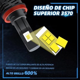 Focos LED H11 H8 H9 para Auto Faros, 6000K Luz Blanco, 280W 32000LM 600% Brillante, Luces LED H11 Alta y Baja Kit de Conversión, 2 Piezas