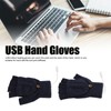 USB Warmer Heated Gloves Flip Half Fingerless Electronic Knitted Hand