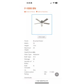 Trans Globe Lighting F-1005 BN  52" 5 Blade Indoor Ceiling - Brushed Nickel