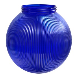 KASTLITE 6" Globe Light Bulb Cover with 3.25" Threaded Screw-in Neck - Acrylic Plastic Replacement for Ceiling Lamp Shades, Outdoor Mood Lighting Fixtures & Camper Awning Lights - Blue, Ribbed