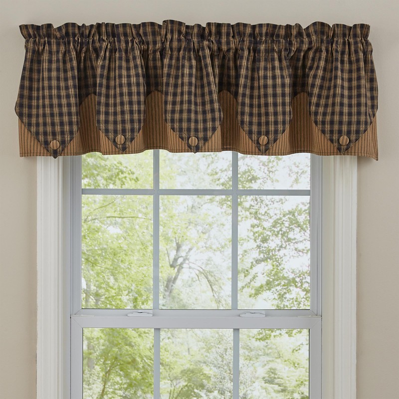 Park Designs Sturbridge Point Valance, 72 x 15, Black
