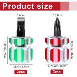 Mabor 4Pcs Stubby Screwdriver Mini Short Sewing Machine Screwdriver with Flat Head and Phillips Head Tiny Stubby Tools Sewing Notions for Sewing Machines