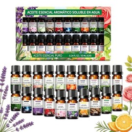 Aceites Esenciales de Aromaterapia 20PCS, Aceites Esenciales para Difusor, Hacer Velas Aromaticas y Jabón, Aceite Esencial Natural Conjunto de Difusores, 20x10ml (20PCS)