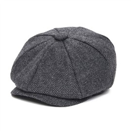JANGOUL Gorra de Tweed para niños, Estilo clásico, Boina Plana, para niños pequeños, Negro -, 2-3T