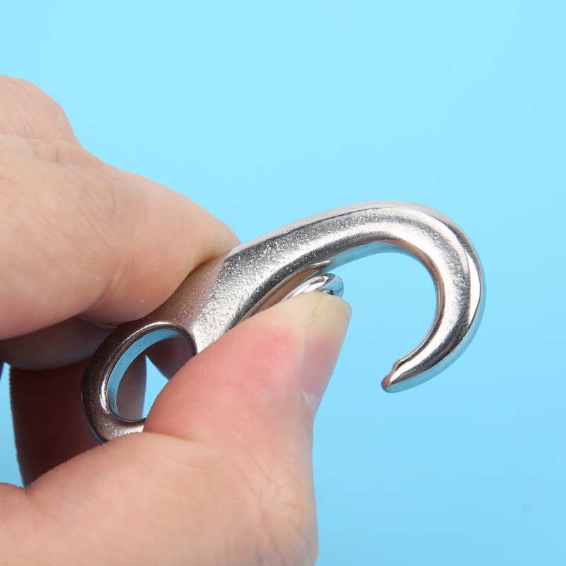 10pcs 50mm Heavy Duty Snap Rope Hook Stainless Steel Spring