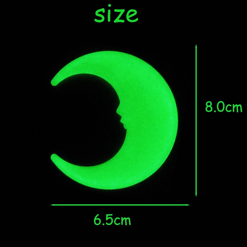 Fokmuaex 52pcs Glow-in-The-Dark Stars and Moon Wall Stickers for Kids