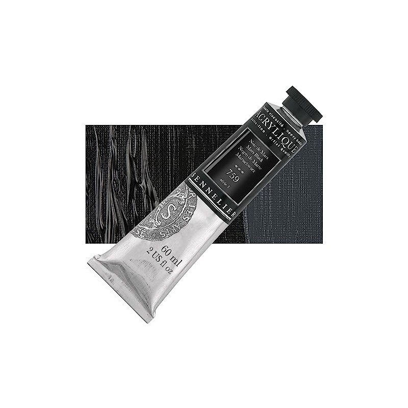 Sennelier Acrylique Acrylic Paint 60ml Tube - 759 Mars Black