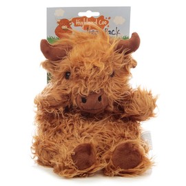Puckator Highland Coo Cow Microwavable Plush Wheat & Lavender Heat Pack - Heating Pads - Hot and Ice Cold Cool Pack Packs Bag for Sport Injuries Knee Back Pain - Bed Warmer - Wellness Health Products