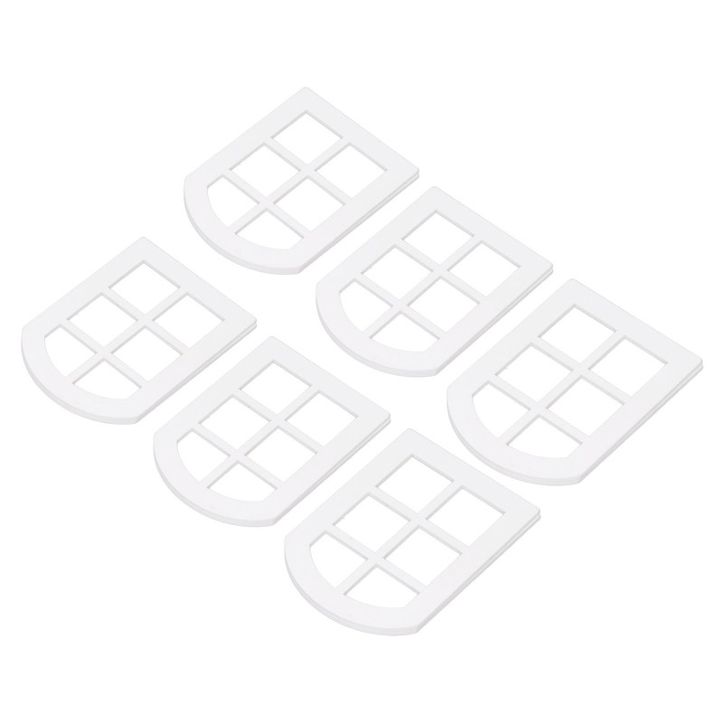 6PCS Dollhouse Windows Miniature Window Frame Ornament 1:12 Scale Dollhouse