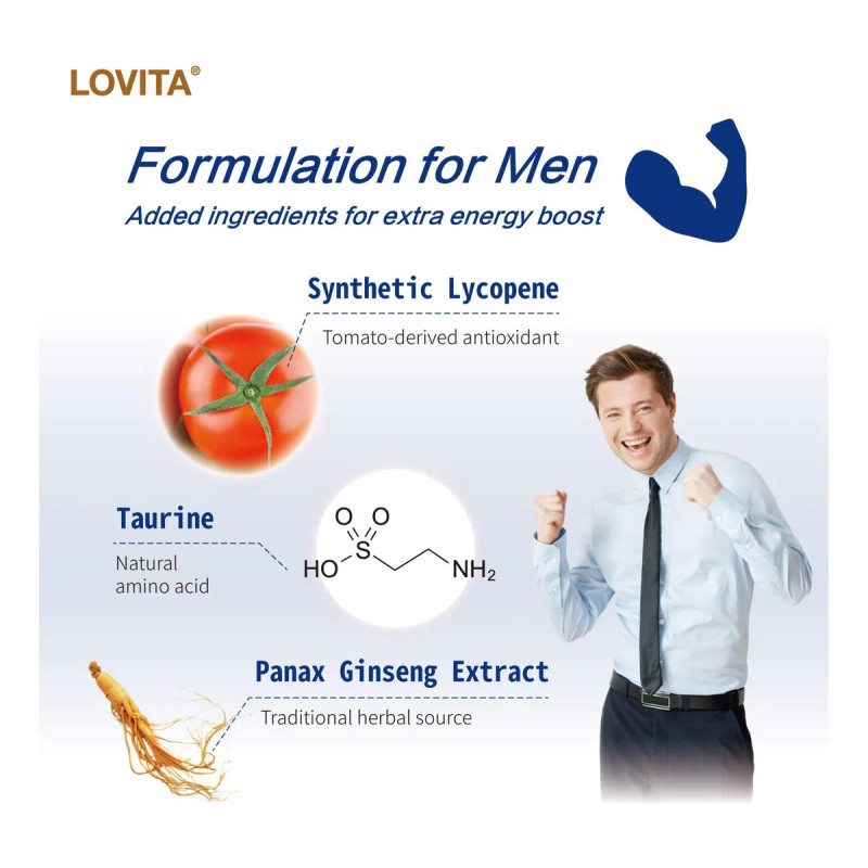 Lovita Complejo B Para Hombres 10 Vitaminas 60 Tabletas