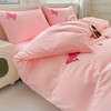 Dearller Twin Pink Comforter Set for Girls 5 Pieces Tufted