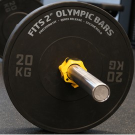 Gymwise Olympic Barbell Clips | Pair of 2″ Barbell Collars | Premium & Heavy-Duty Clamps | Ideal for Weightlifting & Crossfit | Pro-Grade Performance (Yellow)