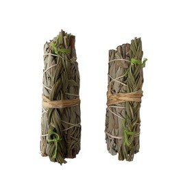 VIE Pack of 2 White Sage Smudge Stick 4” with Braided Sweetgrass,Hand-Tied Sage Stick for Energy Cleansing,Spiritual Healing,Meditation,Aura Purification & Home Blessing,Natural & Sustainably Sourced