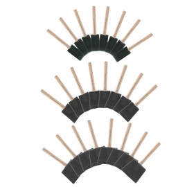 1", 2" & 3" Foam Paint Brushes – 24 Pack Foam Brush Set for Painting, Staining & Varnishing – Small Sponge Brushes for Crafts & Trim, Chiseled Tip, Wood Handle – Made in USA