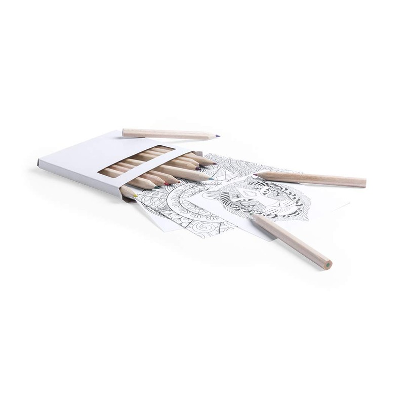 eBuyGB 12 Piece Mandala Colouring Pages & Pencil Set, Stress