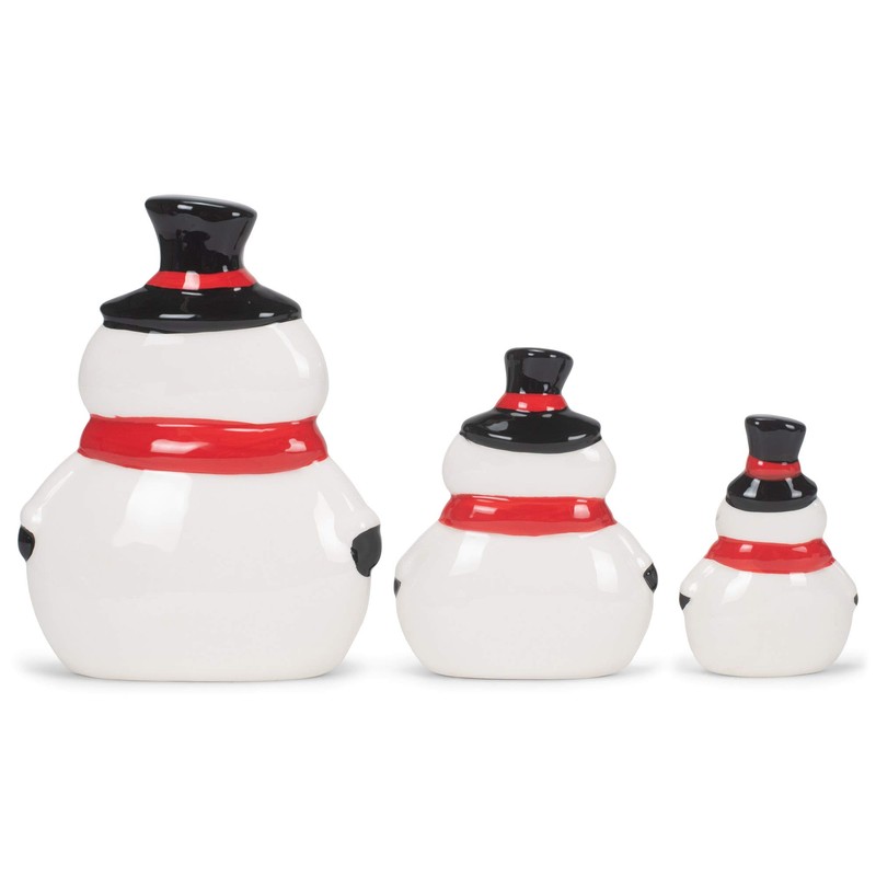 Transpac Y7829 Dolomita Chubby Snowman Decoración, juego de 3, 6