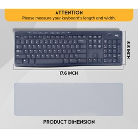 Funda protectora universal de silicona transparente impermeable antipolvo para teclado de PC de tamaño estándar (tamaño: 17.5 x 5.5 pulgadas)