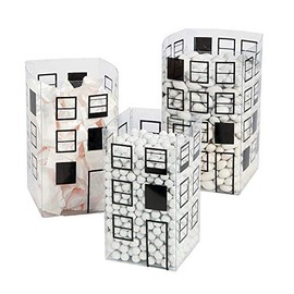 Superhero City Scape Candy Buckets (6 Piece Set) Party Supplies