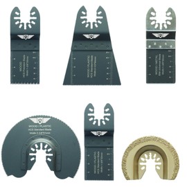 6 x TopsTools FAKA6 Schnellwechsel Mix Klingen Kompatibel mit Dewalt Bosch Fein (nicht StarLock) Makita Milwaukee Worx (Schnellwechsel) Multifunktionswerkzeug-Zubehör