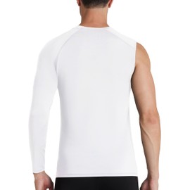 RIKUAOU Mens One Arm Sleeve Compression Shirts 1/2 Long Sleeve Athletic Base Layer Undershirt Basketball Workout Top