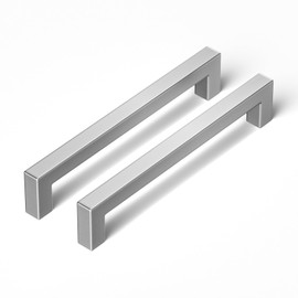 LONTAN 5 Pack Kitchen Cupboard Handles 128mm Kitchen Door Handles Stainless Steel Brushed Nickel Drawer Pulls for Wardrobe Cabinet Suitable for Bathroom, Bedroom, Living Room