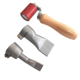 NEICOTOOLS Rodillo de costura de silicona resistente de 45 mm con pistola de calor, boquilla de soldadura plana de 40 mm y punta de soldadura de ranura de 20 mm para soldador de plástico de mano Triac, pistola de soldadura de aire caliente
