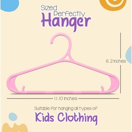 Utopia Home Kids Hangers - 11 Inch Plastic Baby Hangers for Closet - Infant or Childrens Hangers for Clothes 20 Pack (Baby Pink)