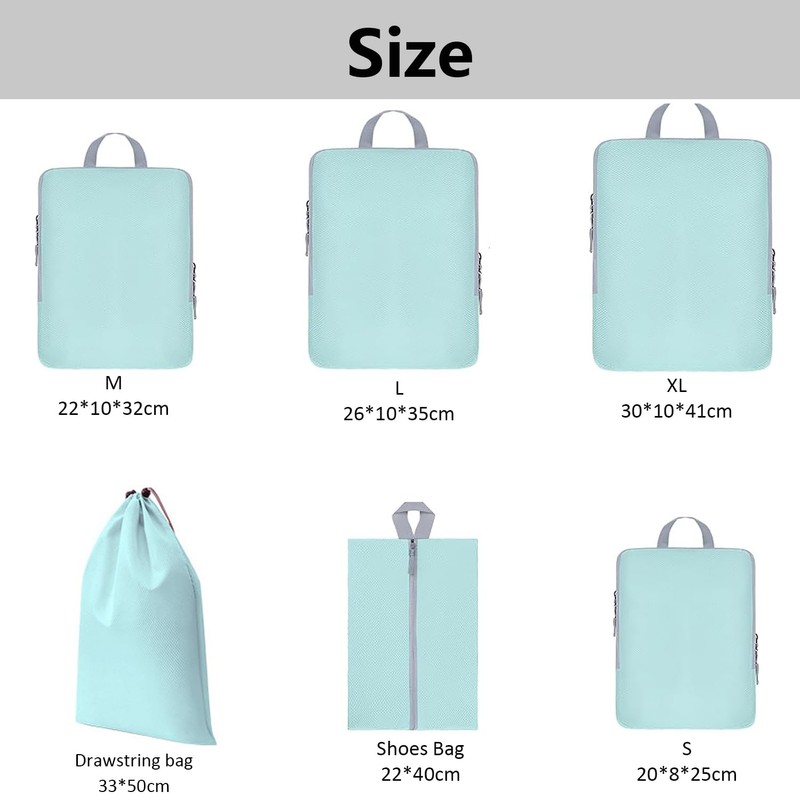 Compression Packing Cubes for Carry On Suitcases,6pcs a Set Compression