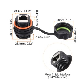 MECCANIXITY RJ45 Panel Mount Coupler, IP68 Shielded Industrial Panel Mount Bulkhead Ethernet LAN Pass Through Connector for CAT5/CAT5E/CAT6(Orange,Pack of 1)