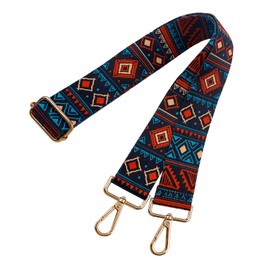 moxunmo Boho Crossbody Purse Strap, Wide Canvas Replacement Shoulder Bags Strap for Handbag, Camera, Guitar, Adjustable with Swivel Golden Clasp