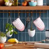 KitchenAid Gingham Mini Oven Mitt 2-Pack Set, Dried Rose, 5.5"x8"