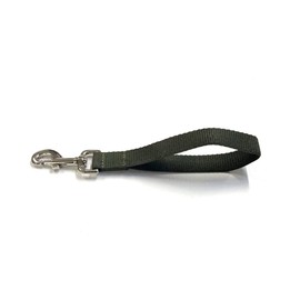 Short Close Control Dog Training Lead Traffic Walking Leash 25mm Polypropylene Webbing (Olive Green, 10 Inches)