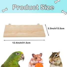 Paxikaka Bird Flat Perch Stand Platform Wooden Ledge Cage Accessories for Parrot Parakeet Cockatiel Cockatoo Conure Budgie Pigeon Rat Chinchilla（A）