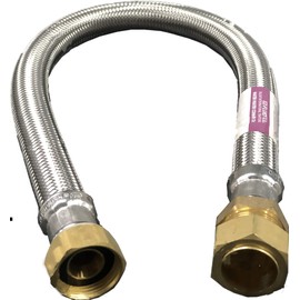 EZ-Fluid 3/4"Compression (7/8" OD) x 3/4" FIP X 24" Braided Flexible Stainless Steel Water Heater Connector Supply Line Water Hose for Female Iron Water Pipe Fitting or Copper Tubing, (1-Pack)