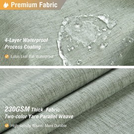 BTTN Extra Long Shower Curtain - 84 Inch Linen Textured Heavy Duty Fabric Shower Curtain Set with 12 Plastic Hooks, Large Hotel Luxury Simple Polyester Curtains for Bathroom Showers, 72x84, Sage Green