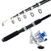 Fishing Pole Combo, 6.9ft 2Pcs Telescopic Rods Set, Collapsible Carbon