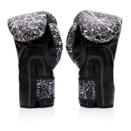 Fairtex Microfibre Boxing Gloves Muay Thai Boxing (BGV14PT - Black/White, 14 oz)